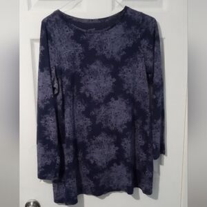 J. Jill Navy and Charcoal Patterned Tunic